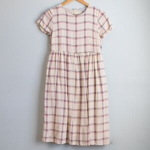 Stevie Hender cream plaid fit and flare dress-S